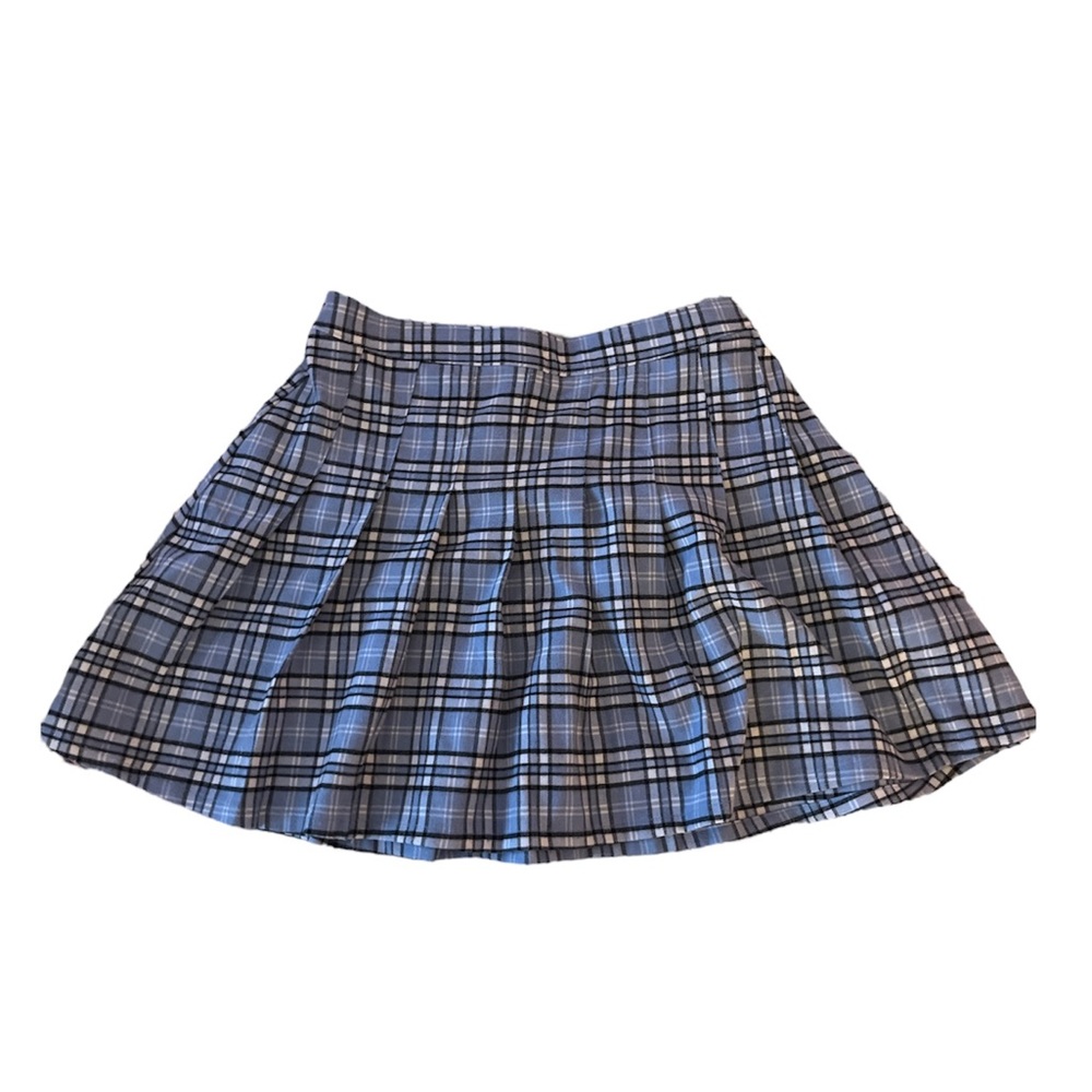 light blue plaid skirt ☁️ ultra high rise! | hollister